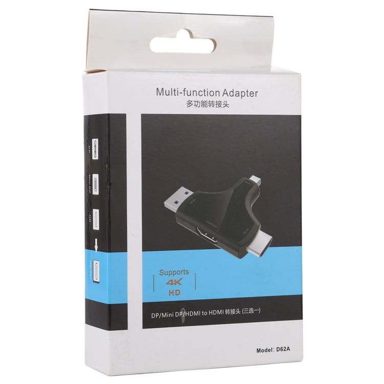 D62A DisplayPort + Mini DP + HDMI Male to HDMI Female 3 in 1 Adapter by buy2fix