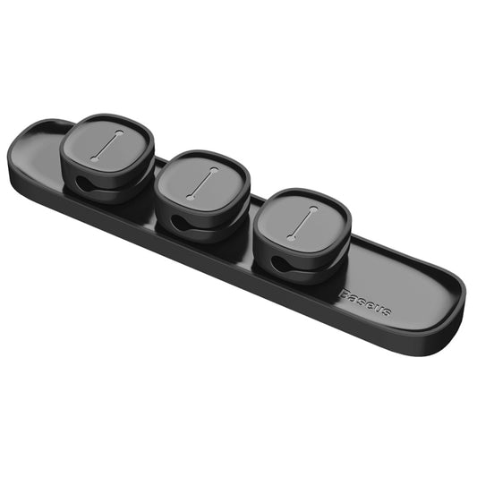 Baseus USB Cable Clip Desk Tidy Organiser Wire Lead Holder with Adhesive Backed(Black) - Cable Ties & Organizers by Baseus | Online Shopping UK | buy2fix