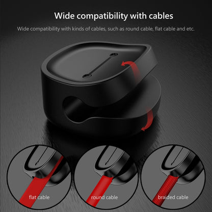 Baseus USB Cable Clip Desk Tidy Organiser Wire Lead Holder with Adhesive Backed(Black) - Cable Ties & Organizers by Baseus | Online Shopping UK | buy2fix