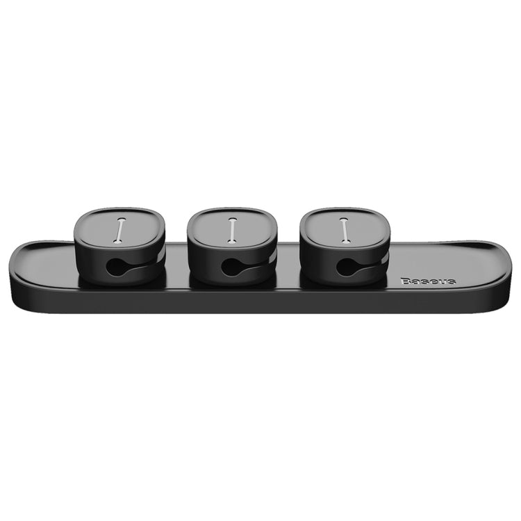 Baseus USB Cable Clip Desk Tidy Organiser Wire Lead Holder with Adhesive Backed(Black) - Cable Ties & Organizers by Baseus | Online Shopping UK | buy2fix