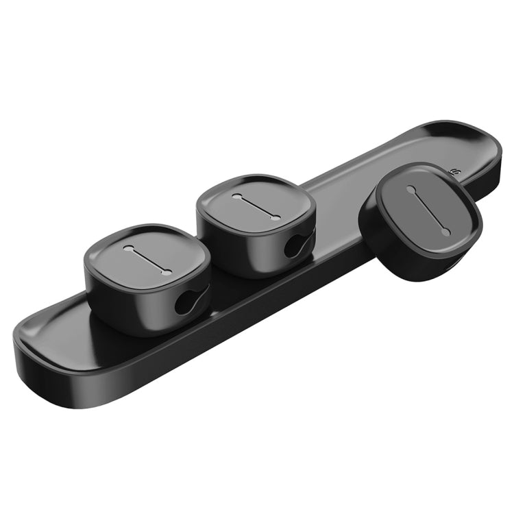 Baseus USB Cable Clip Desk Tidy Organiser Wire Lead Holder with Adhesive Backed(Black) - Cable Ties & Organizers by Baseus | Online Shopping UK | buy2fix