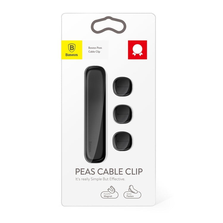 Baseus USB Cable Clip Desk Tidy Organiser Wire Lead Holder with Adhesive Backed(Black) - Cable Ties & Organizers by Baseus | Online Shopping UK | buy2fix
