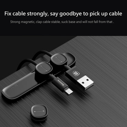 Baseus USB Cable Clip Desk Tidy Organiser Wire Lead Holder with Adhesive Backed(Black) - Cable Ties & Organizers by Baseus | Online Shopping UK | buy2fix