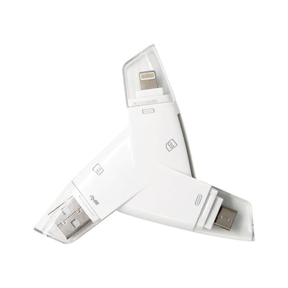 919 3 in 1 USB + USB-C / Type-C + 8 Pin Interfaces TF / SD Card Reader with OTG by buy2fix