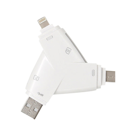 919 3 in 1 USB + USB-C / Type-C + 8 Pin Interfaces TF / SD Card Reader with OTG by buy2fix