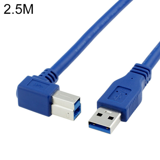USB 3.0 A Male to Right 90 Degrees Angle USB 3.0 Type-B Male High Speed Printer Cable, Cable Length: 2.5m by buy2fix