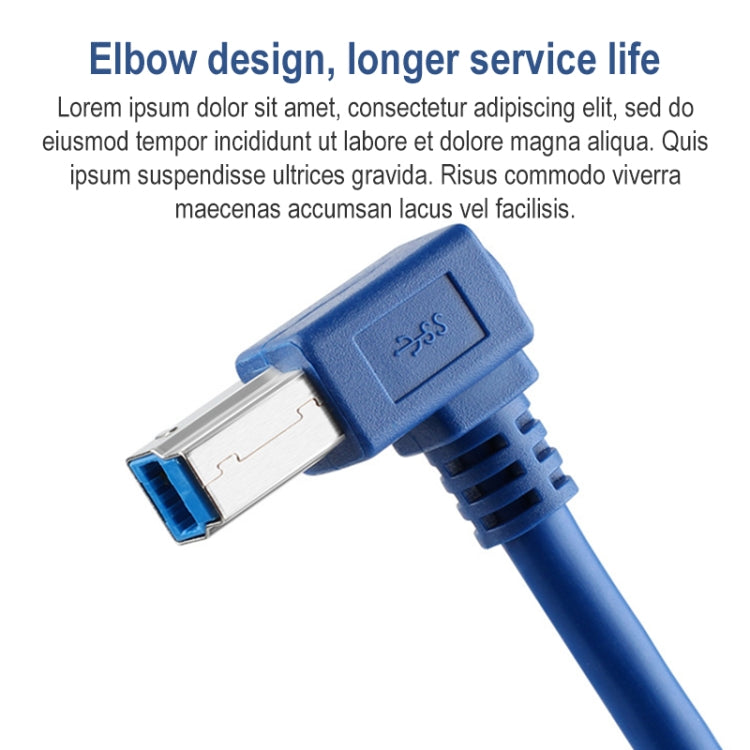 USB 3.0 A Male to Right 90 Degrees Angle USB 3.0 Type-B Male High Speed Printer Cable, Cable Length: 3m by buy2fix