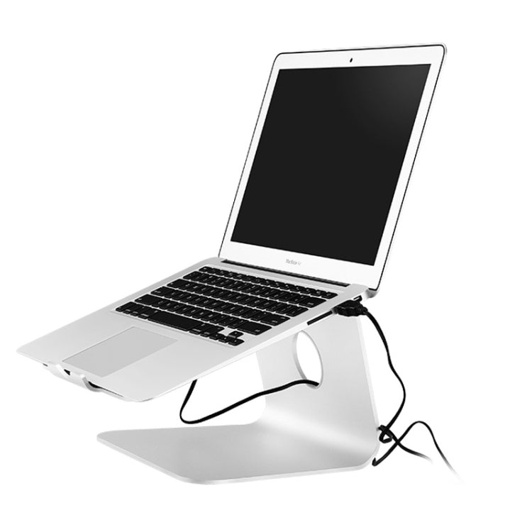 SOPI ZJ-001 Classic Style Aluminum Cooling Stand with Cool Fan for Laptop, Suitable for Mac Air, Mac Pro, iPad, and Other Laptops (Silver) by buy2fix
