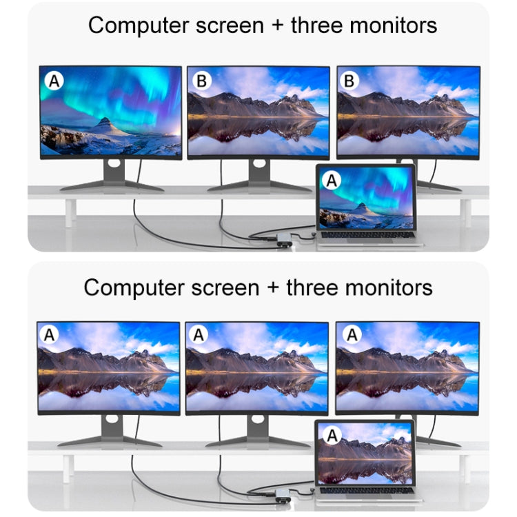 Z261 12 in 1 Elbow USB-C/Type-C to USB MST Smart Docking Station HUB Adapter by buy2fix