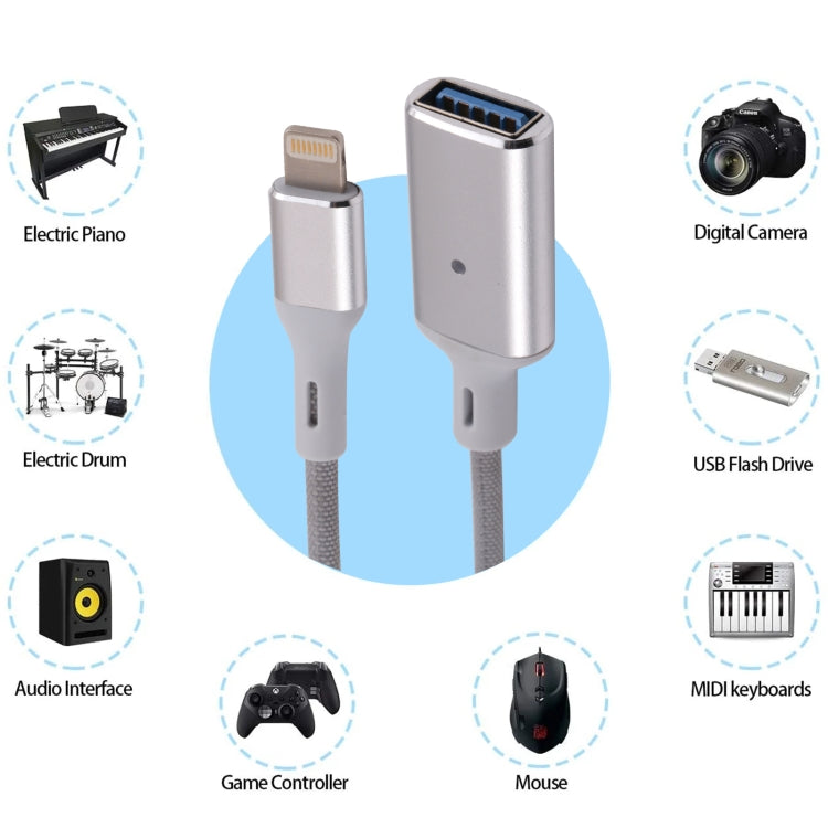 8 Pin Male to USB Female OTG Camera Adapter, Compatible with IOS 13 or Above by buy2fix