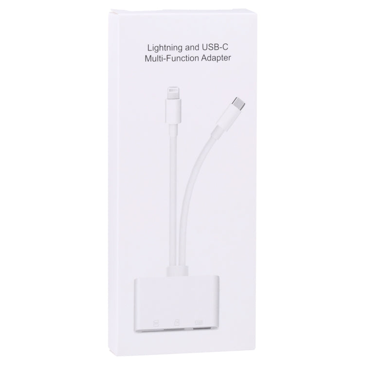 NK-103Pro 3 in 1 8 Pin + USB-C / Type-C Male to USB + TF / SD Card Reader by buy2fix