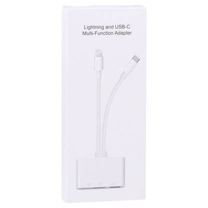 NK-103Pro 3 in 1 8 Pin + USB-C / Type-C Male to USB + TF / SD Card Reader by buy2fix