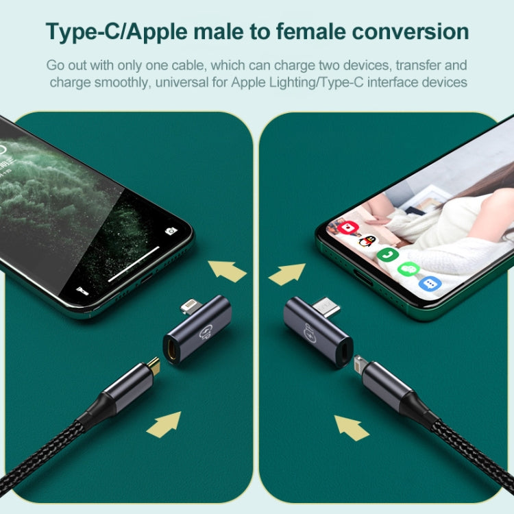 8 Pin Male to USB-C/Type-C Female Elbow Adapter by buy2fix