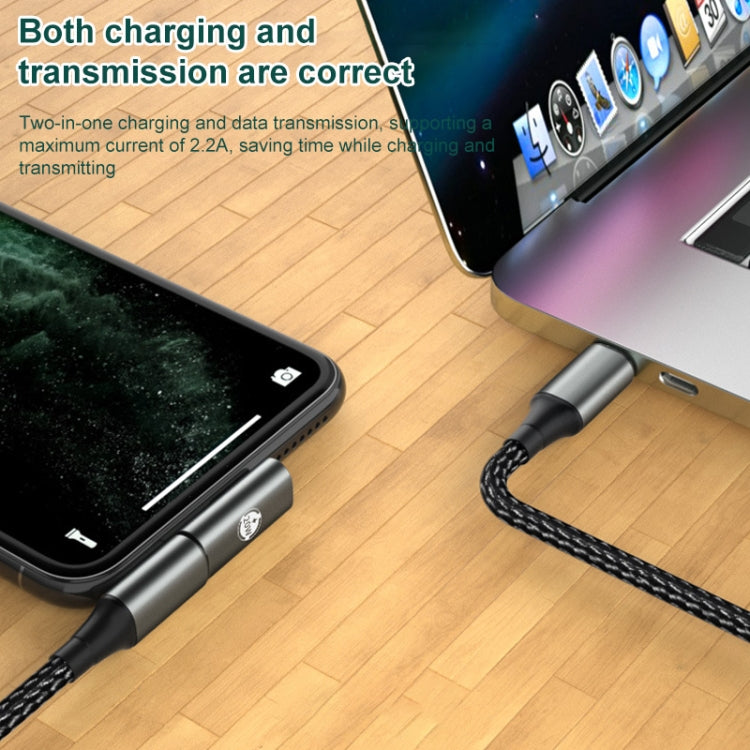 20W 8 Pin Male to USB-C / Type-C Female Elbow Charging Adapter by buy2fix