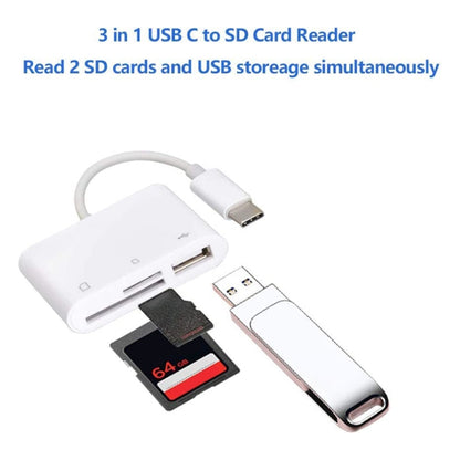 NK103TC 3 in 1 USB-C / Type-C Male to SD + TF + USB Female Camera Reader by buy2fix