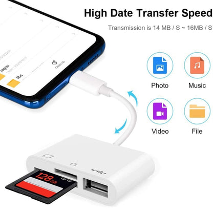 NK103TC 3 in 1 USB-C / Type-C Male to SD + TF + USB Female Camera Reader by buy2fix