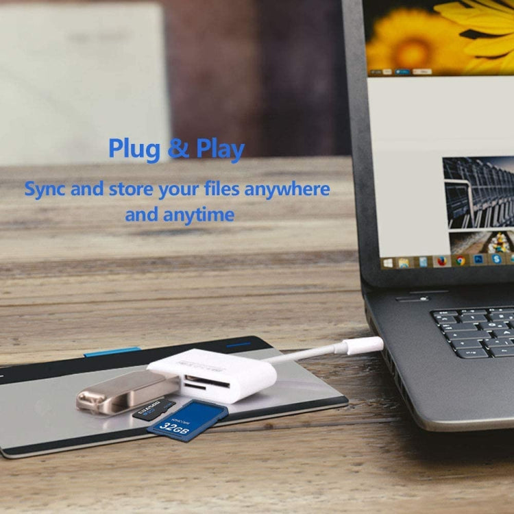 NK103TC 3 in 1 USB-C / Type-C Male to SD + TF + USB Female Camera Reader by buy2fix