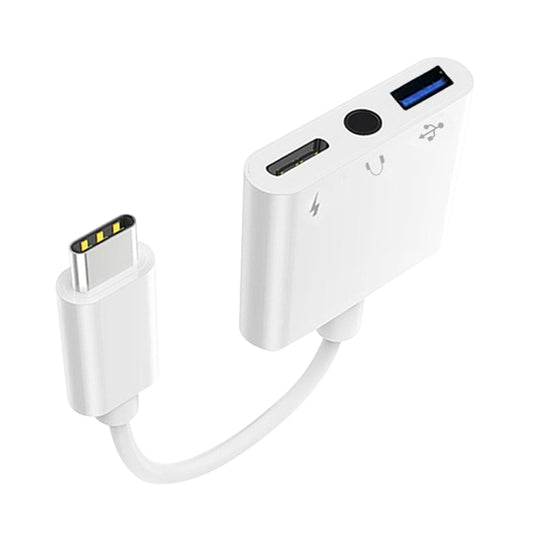 3 in 1 USB-C / Type-C Male to Type-C + USB + 3.5mm Female OTG Adapter by buy2fix