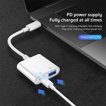 S-211 2 in 1 USB-C / Type-C Male to Type-C + USB Female Camera Adapter by buy2fix