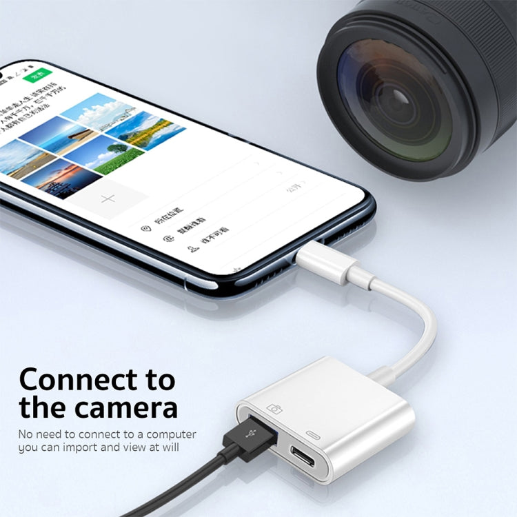 S-211 2 in 1 USB-C / Type-C Male to Type-C + USB Female Camera Adapter by buy2fix