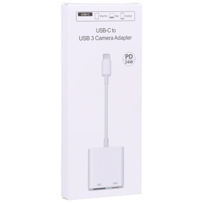 S-211 2 in 1 USB-C / Type-C Male to Type-C + USB Female Camera Adapter by buy2fix