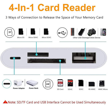 NK108LTC 4 in 1 USB-C Male to SD + TF + USB + Type-C Female Camera Reader by buy2fix