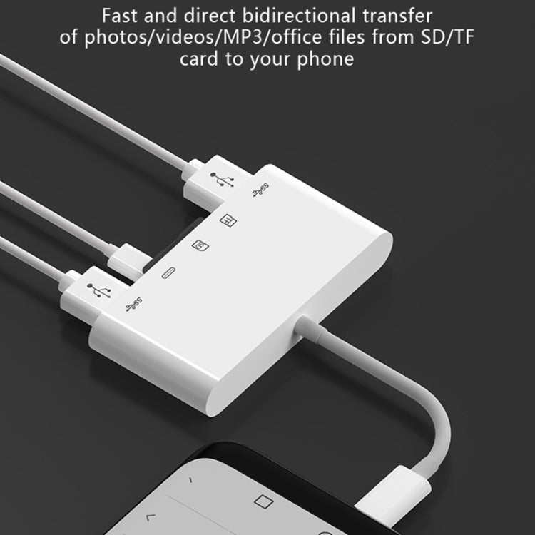 NK-1032TC 5 in 1 USB-C Male to SD / TF / 2xUSB / Type-C Female Adapter by buy2fix
