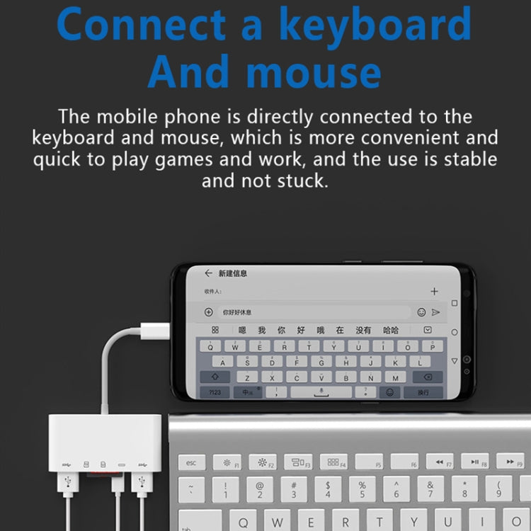 NK-1032TC 5 in 1 USB-C Male to SD / TF / 2xUSB / Type-C Female Adapter by buy2fix