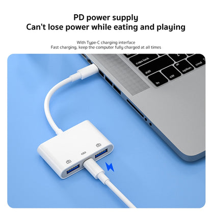 S-202 3 in 1 USB-C / Type-C Male to Type-C + 2 x USB Female Camera Adapter by buy2fix