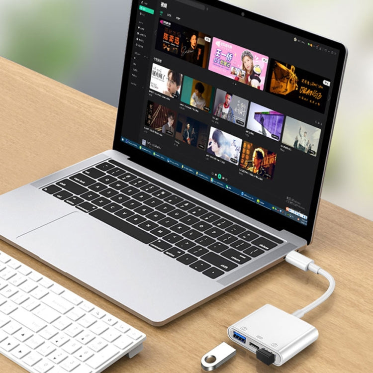 S-202 3 in 1 USB-C / Type-C Male to Type-C + 2 x USB Female Camera Adapter by buy2fix