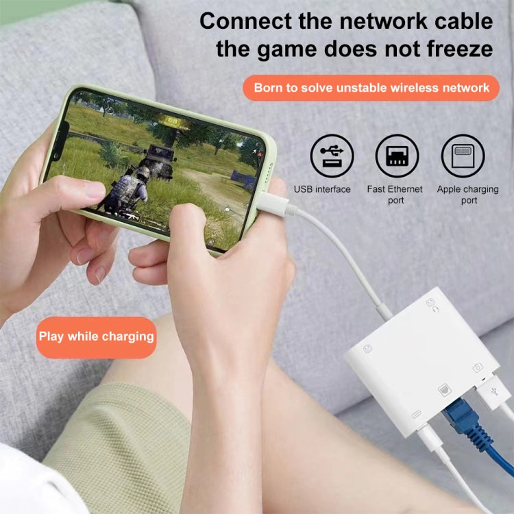 S-330 5 in 1 8 Pin Male to 8 Pin / USB3.0 / RJ45 / 3.5mm Female Adapter by buy2fix