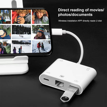 S-330 5 in 1 8 Pin Male to 8 Pin / USB3.0 / RJ45 / 3.5mm Female Adapter by buy2fix