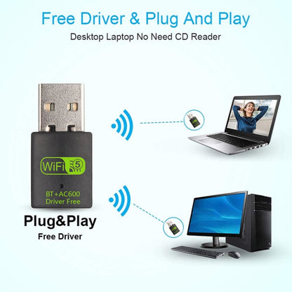 600M Bluetooth WiFi 2 in- 1 USB Network Adapter WiFi Signal Receiver by buy2fix