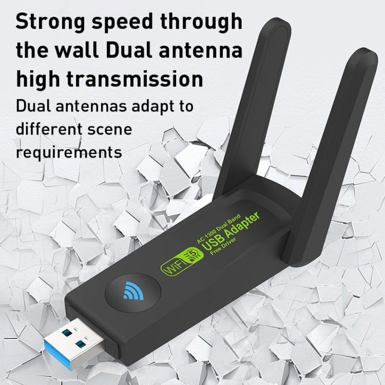 1300Mbps Dual Frequency USB Network Adapter WiFi Transmitter Receiver by buy2fix