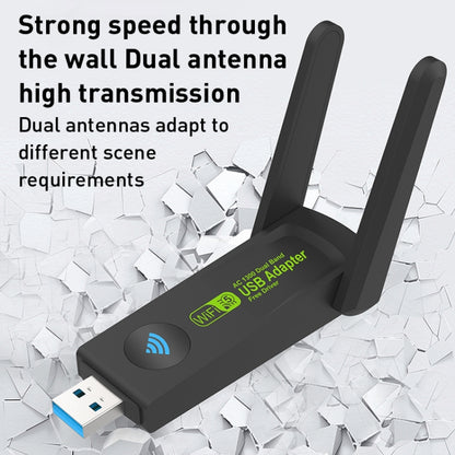 1300Mbps Dual Frequency USB Network Adapter WiFi Transmitter Receiver by buy2fix