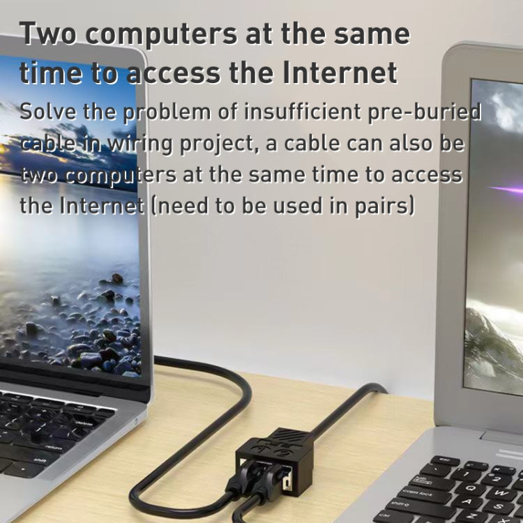 OZHW1 RJ45 1 to 2 Splitter Adapter Network 100M LAN Ethernet Female Connector by buy2fix