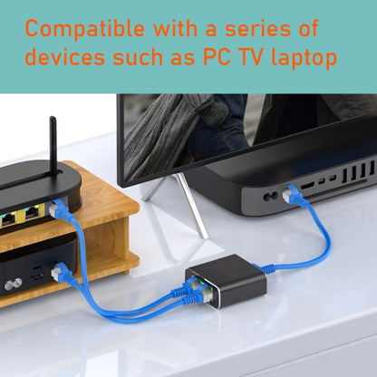 OZHW3 RJ45 1 to 2 Splitter Adapter Network 1000M LAN Ethernet Female Connector by buy2fix