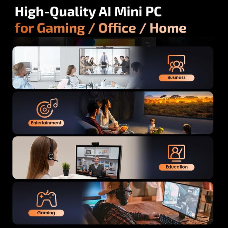 GXMO H90 Pro Windows 11 Mini PC, AMD Ryzen 7 8745HS Octa Core Processor, US Plug - Windows Mini PCs by GXMO | Online Shopping UK | buy2fix