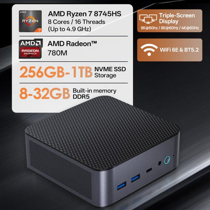 GXMO H90 Pro Windows 11 Mini PC, AMD Ryzen 7 8745HS Octa Core Processor, EU Plug - Windows Mini PCs by GXMO | Online Shopping UK | buy2fix