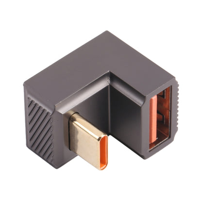 USB-C / Type-C Male to USB Female 10 Gbps U-Shaped Elbow Charging Adapter (Gun Metal) by buy2fix