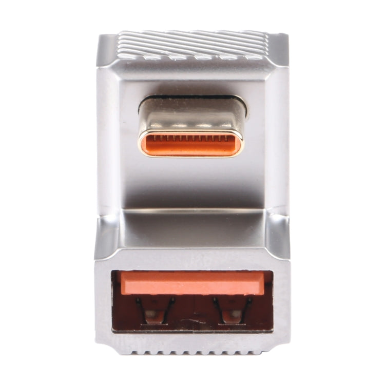 USB-C / Type-C Male to USB Female 10 Gbps U-Shaped Elbow Charging Adapter (Silver) by buy2fix