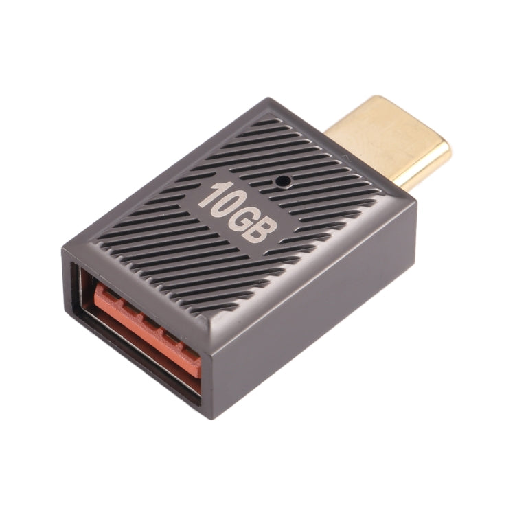 USB-C / Type-C Male to USB Female 10 Gbps Straight Charging Adapter (Gun Metal) by buy2fix
