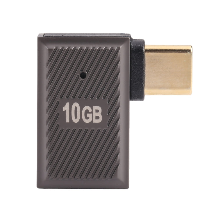 USB-C / Type-C Male to USB Female 10 Gbps 90 Degree Side Bend Charging Adapter (Gun Metal) by buy2fix