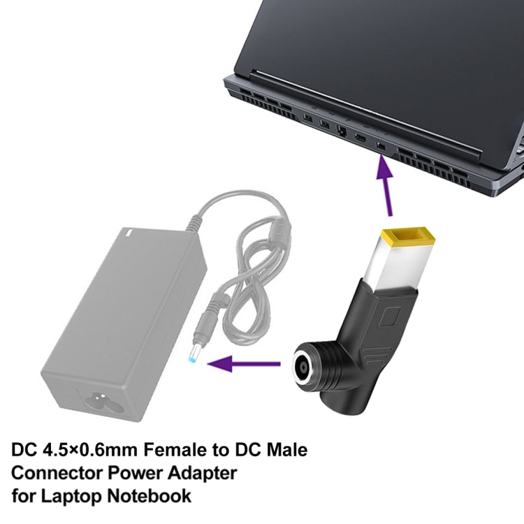 240W DC 4.5 x 0.6mm Female to Big Square USB Elbow Power Adapter For Lenovo Thinkpad/ThinkBook/Xiaoxin by buy2fix