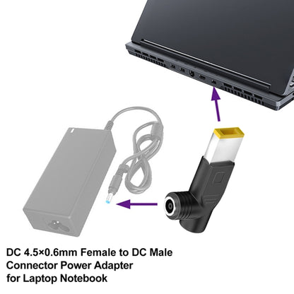 240W DC 4.5 x 0.6mm Female to Big Square USB Elbow Power Adapter For Lenovo Thinkpad/ThinkBook/Xiaoxin by buy2fix