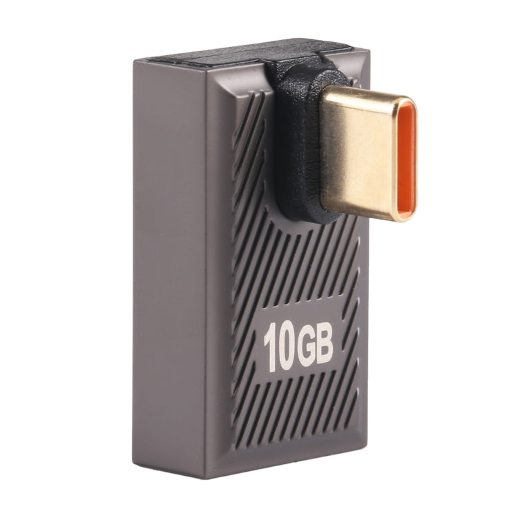 USB-C / Type-C Male to USB Female 10 Gbps 90 Degree Middle Bend Charging Adapter (Gun Metal) by buy2fix