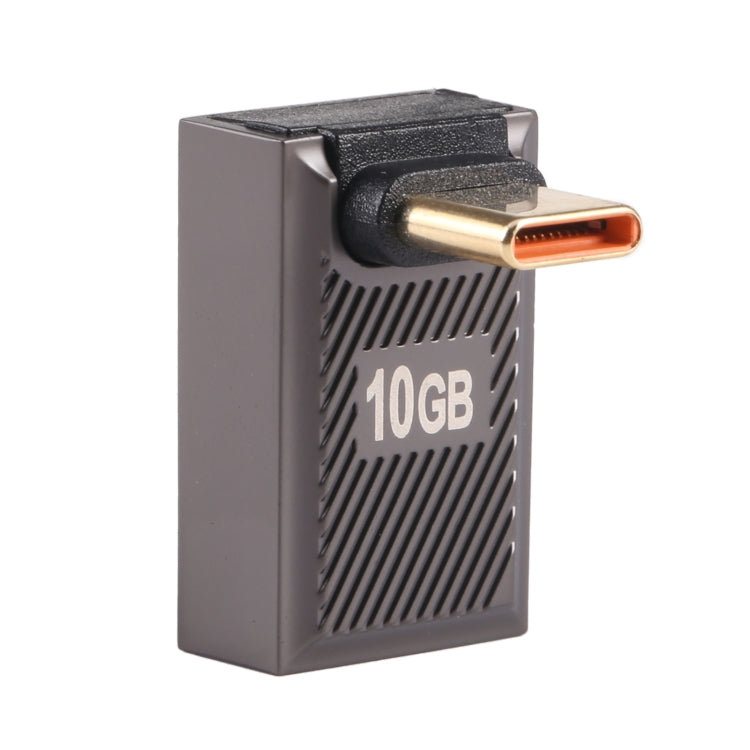 USB-C / Type-C Male to USB Female 10 Gbps 90 Degree Front Bend Charging Adapter (Gun Metal) by buy2fix