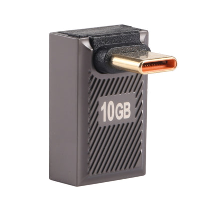 USB-C / Type-C Male to USB Female 10 Gbps 90 Degree Front Bend Charging Adapter (Gun Metal) by buy2fix