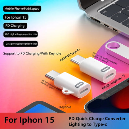 8 Pin Female to USB-C / Type-C Male Adapter Gen2, Supports PD Fast Charging for iPhone 15 Series by buy2fix