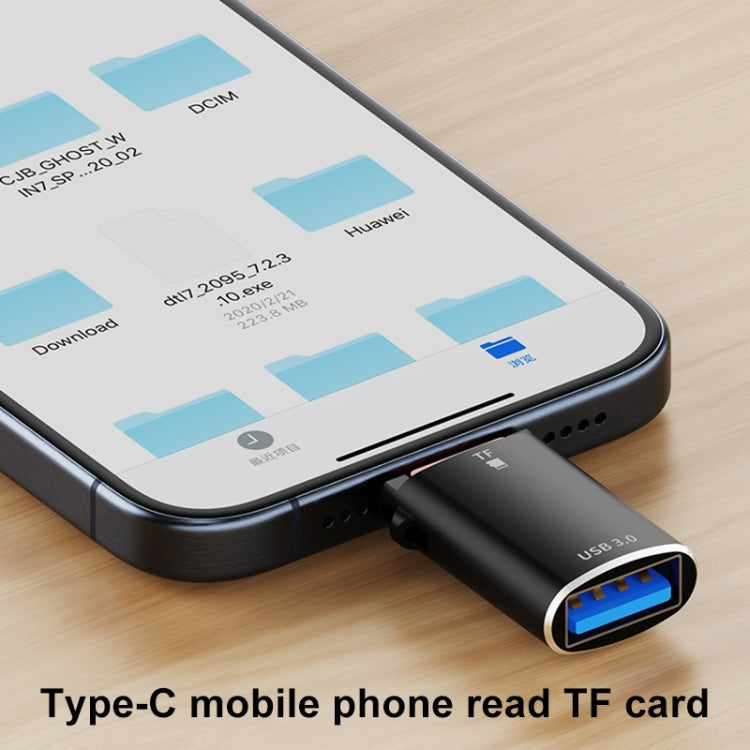 USB-C / Type-C to TF Card Multifunctional Card Reader Universal Adapter (Silver) by buy2fix